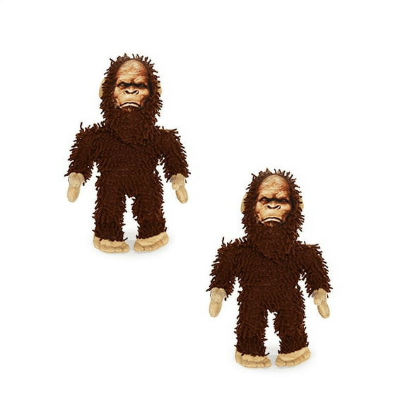 Mighty Jr Micro Bigfoot Durable Plush Squeaky Dog Toy, 2 Pack