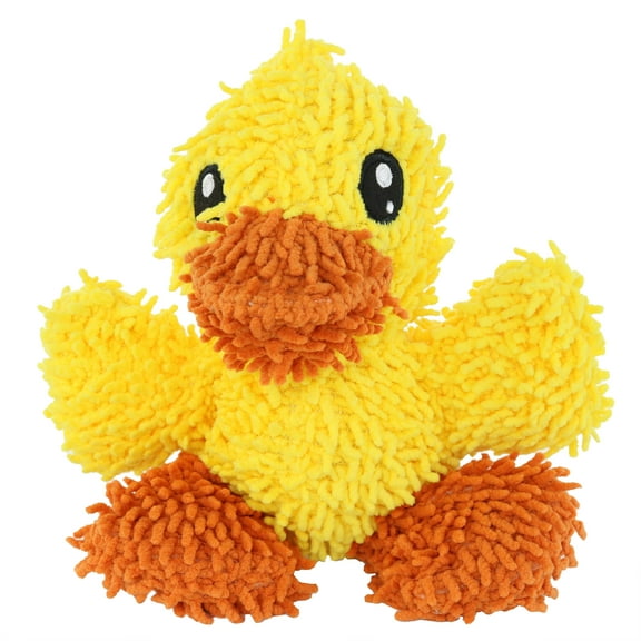 Mighty Jr Microfiber Ball Duck Durable Plush Squeaky Dog Toy