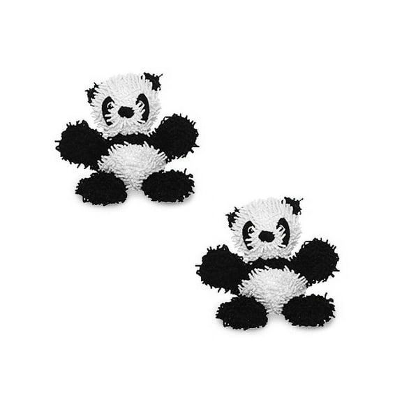 Mighty Jr Microfiber Ball Panda Durable Plush Squeaky Dog Toy, 2 Pack