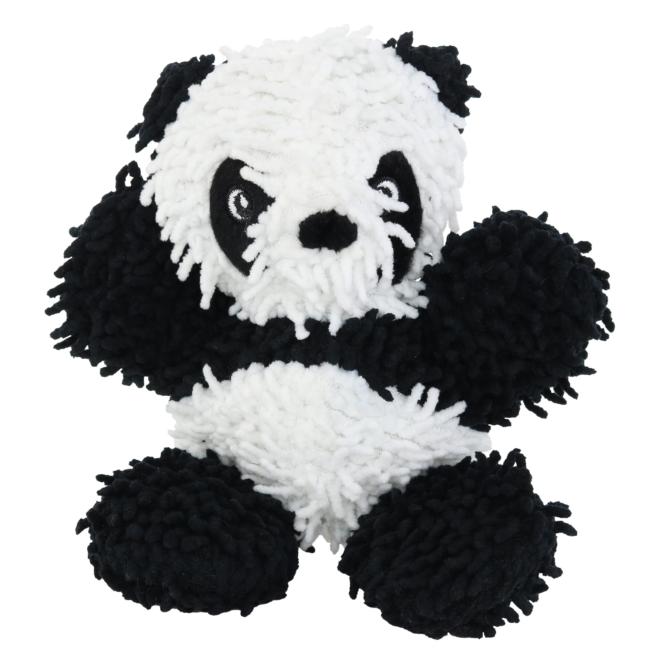Mighty Jr Microfiber Ball Panda Durable Plush Squeaky Dog Toy