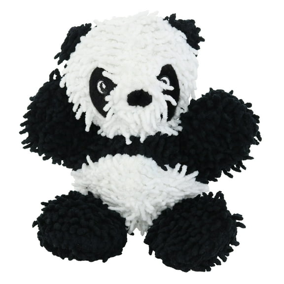 Mighty Jr Microfiber Ball Panda Durable Plush Squeaky Dog Toy