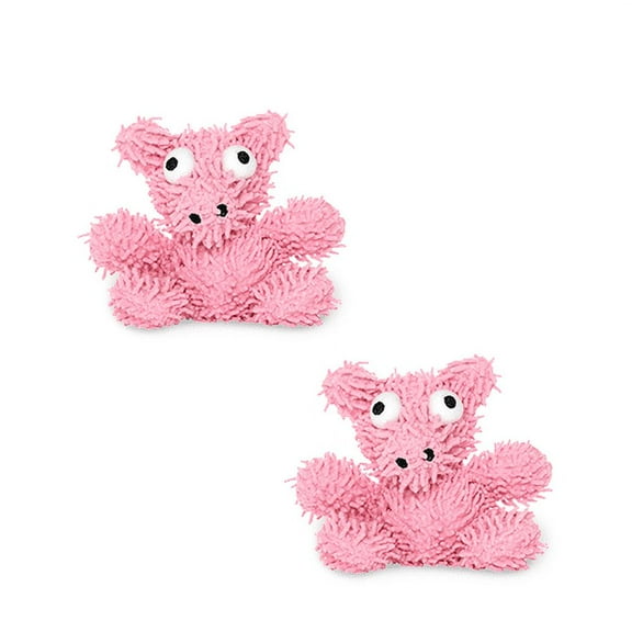 Mighty Jr Microfiber Ball Pig Durable Plush Squeaky Dog Toy, 2 Pack