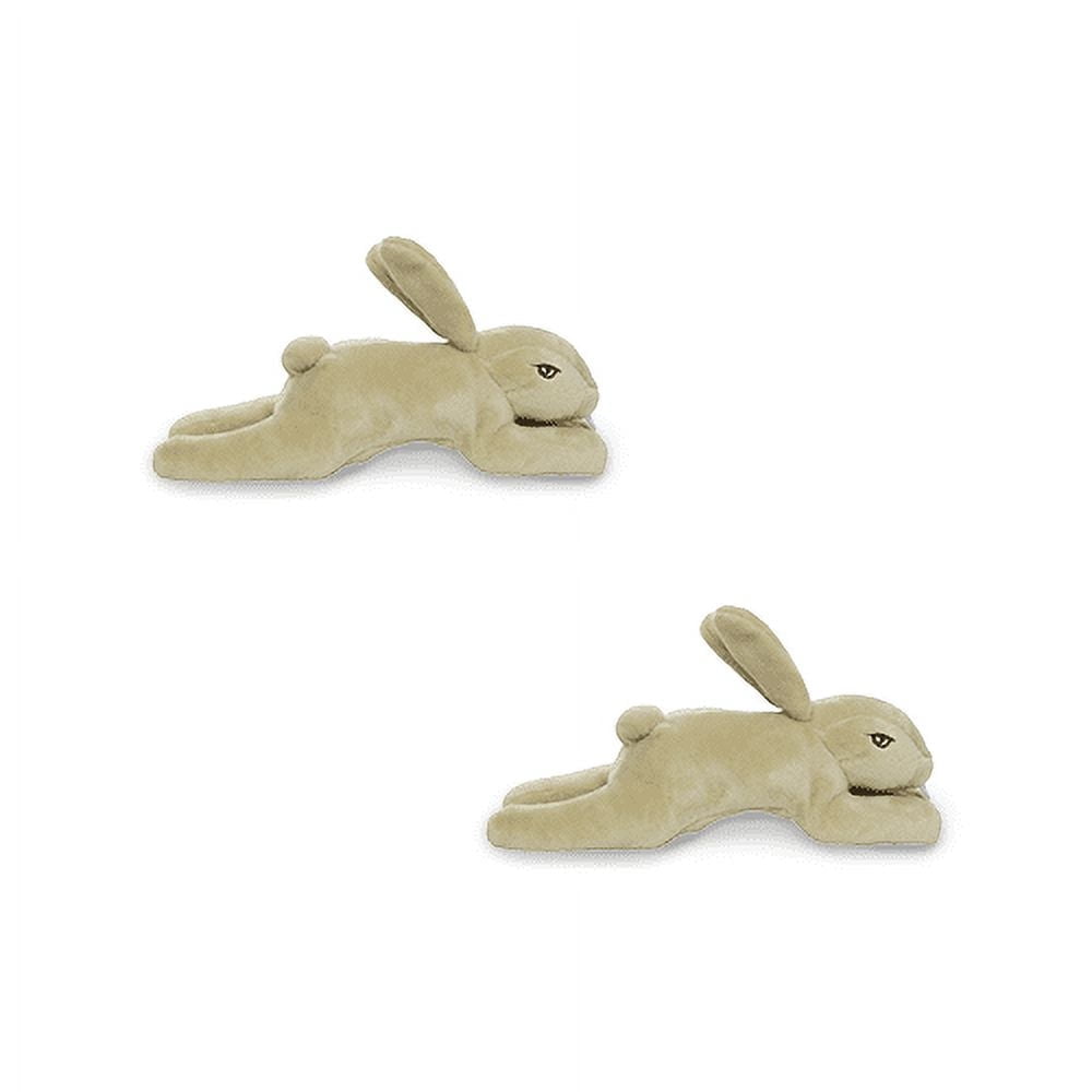 Mighty Jr Nature Rabbit Brown Durable Plush Squeaky Dog Toy, 2 pack