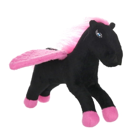 Mighty Jr Liar Pegasus Black Pink Durable Plush Dog Toy