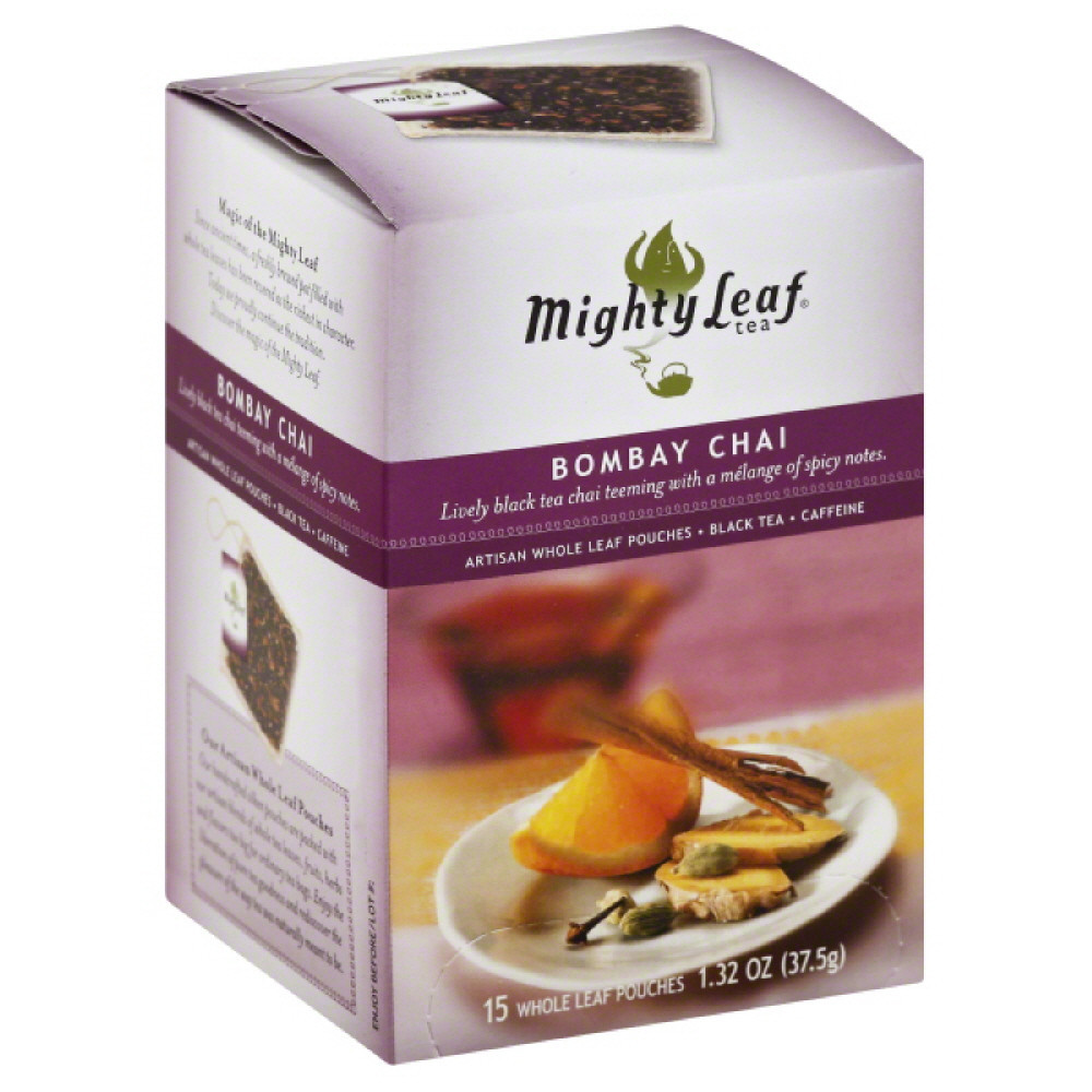 Mighty Leaf Tea, Bombay Chai, 15Count Whole Leaf Pouches (Pack of 3