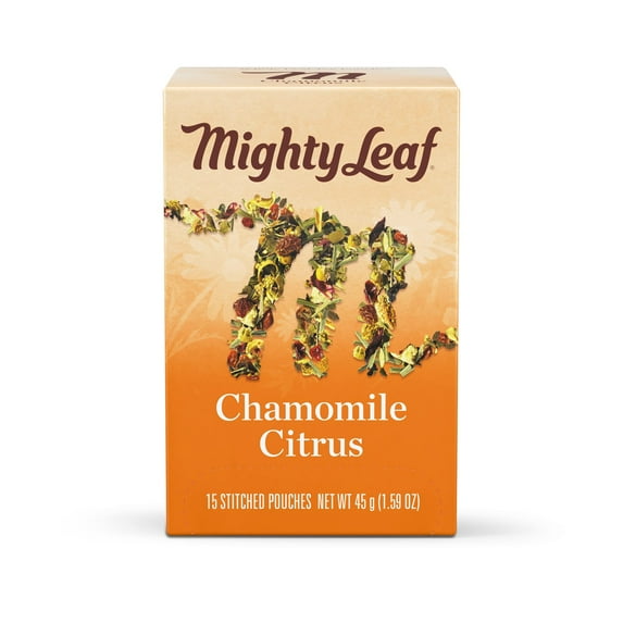 Mighty Leaf Tea, Herbal Whole Leaf Tea Bags - Chamomile Citrus - Caffeine Free - Blended With Orange & Lemongrass - 15 Count