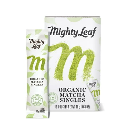 Mighty Leaf Tea Organic Japanese Matcha Green Tea Powdered Tea Mix, On the Go Single Packets, 12 Count