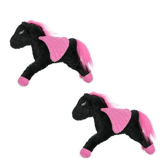 Mighty Liar Pegasus Black Pink Durable Plush Squeaky Dog Toy, 2 Pack