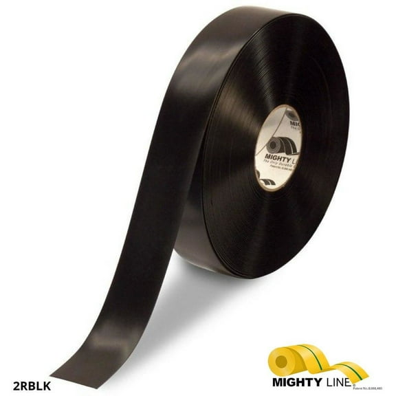 Mighty Line 2" BLACK Solid Color Tape - 100' Roll