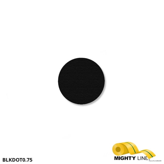 Mighty Line 3/4" BLACK Solid DOT - Pack of 200