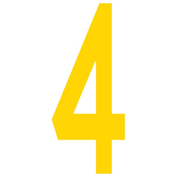 Mighty Line 4 Number Floor Marker Adhesive, 4.5"x10" size, pack of 10