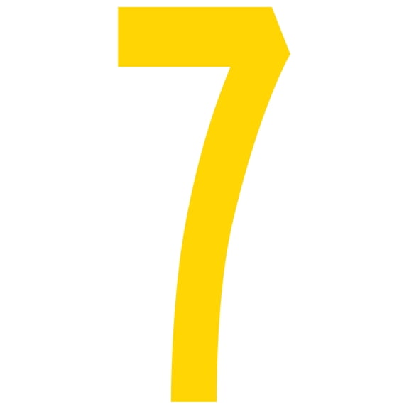 Mighty Line 7 Number Floor Marker Adhesive, 4.5"x10" size, pack of 10