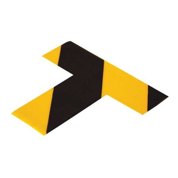 Mighty Line Floor Tape,Black/Yellow,2inx6in,T,PK100 B&YT