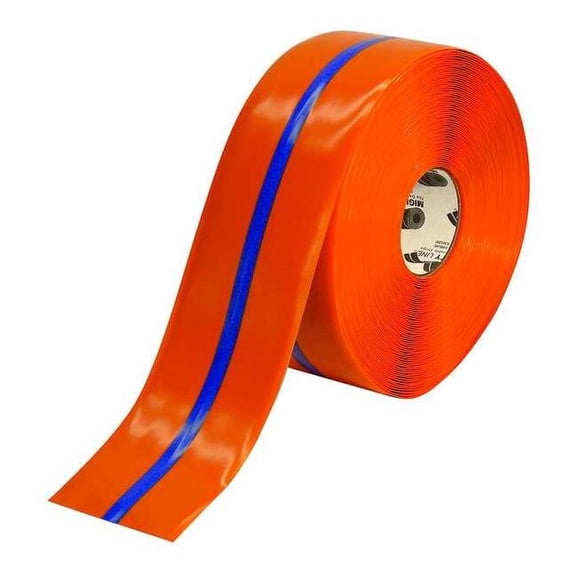Mighty Line Floor Tape,Blue/Orange,4 inx100 ft,Roll 4ROBCTR