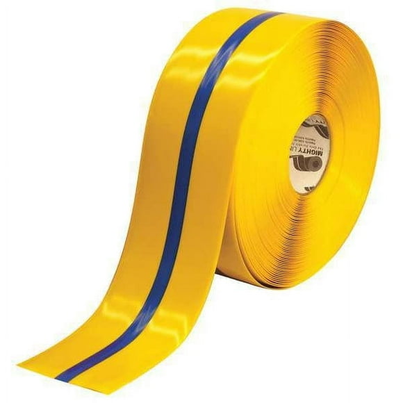 Mighty Line Floor Tape,Blue/Yellow,4 inx100 ft,Roll 4RYBCTR