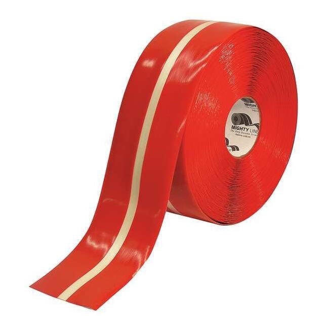 Mighty Line Floor Tape,Red,4 inx100 ft,Roll 4RRLUMCTR
