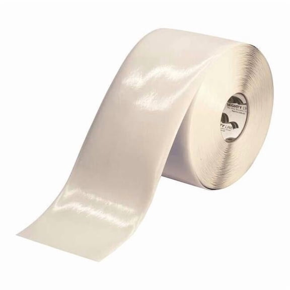 Mighty Line Floor Marking Tape, Rubber, No Legend, White, 6 in W. 6RW