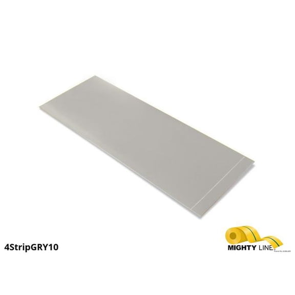 Mighty Line, Grey, 4" by 10" Segments, Peel and Stick 10" Strips