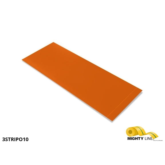Mighty Line, Orange, 3" by 10" Segments, Peel and Stick 10" Strips