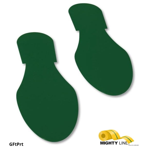 Mighty Line Solid Colored GREEN Footprint - Pack of 50