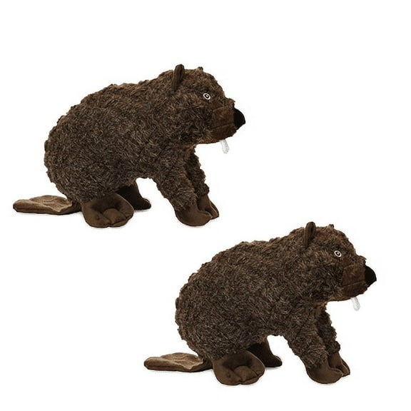 Mighty Massive Nature Beaver Durable Plush Squeaky Dog Toy, 2-Pack