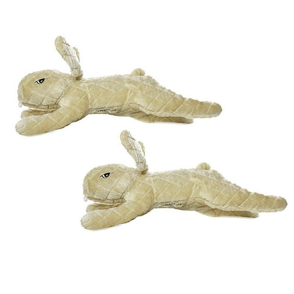 Mighty Massive Nature Rabbit Brown Durable Plush Squeaky Dog Toy, 2-Pack
