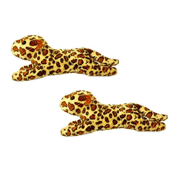 Mighty Massive Safari Leopard Durable Plush Squeaky Dog Toy, 2-Pack