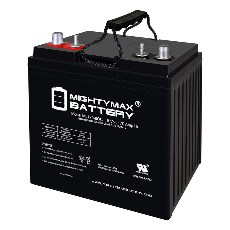 Mighty Max Battery ML170-8GC - 8 Volt 170 AH, Dual Terminal