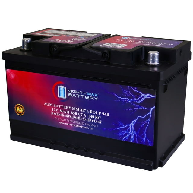 Mighty Max Battery MM-H7 Start and Stop Car BCI Group Size 94R 12V 80AH ...