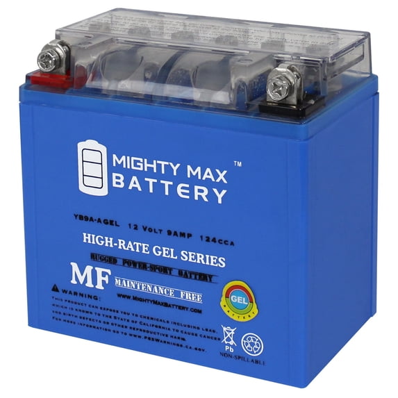 Mighty Max Battery YB9A-A GEL - 12 Volt 9 AH, GEL Type, 130 CCA, Rechargeable Maintenance Free SLA AGM Motorcycle Battery