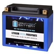 Mighty Max Battery YTX14-BS LIFEPO4 - 12 Volt 12 AH, 400 CCA, Lithium Iron Phosphate LiFePO4 Battery