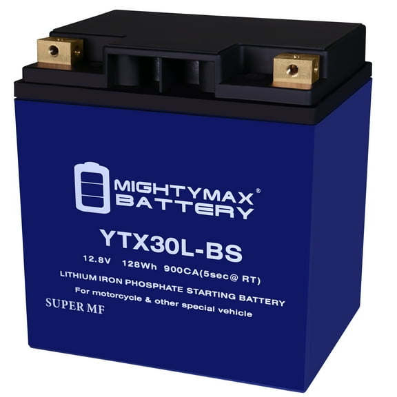 Mighty Max Battery YTX30L-BS LIFEPO4 - 12 Volt 30 AH, 680 CCA, Lithium Iron Phosphate (LiFePO4) Battery