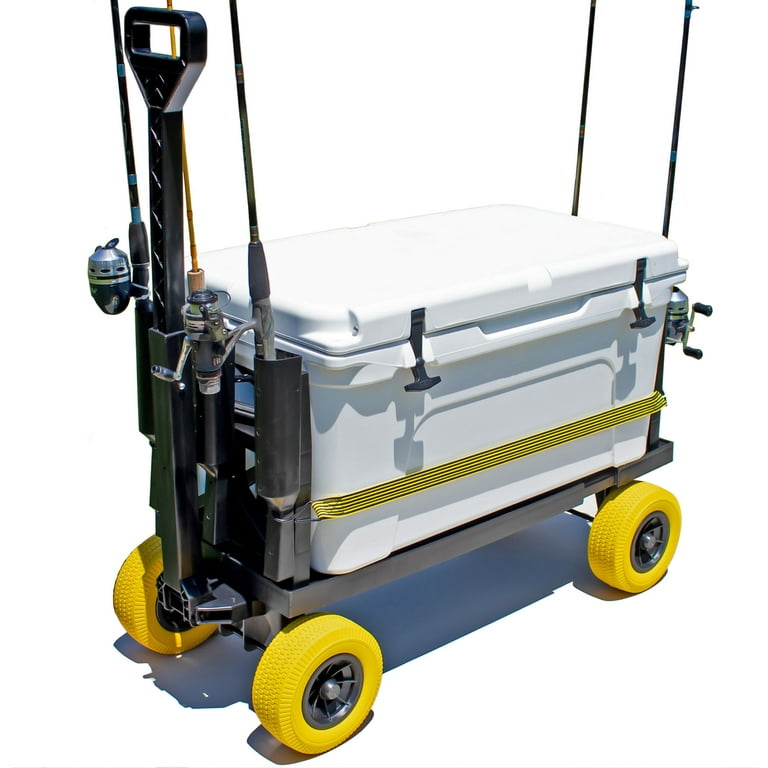 Mighty Max Cart Cooler Caddy & Fishing Cart-Yellow 