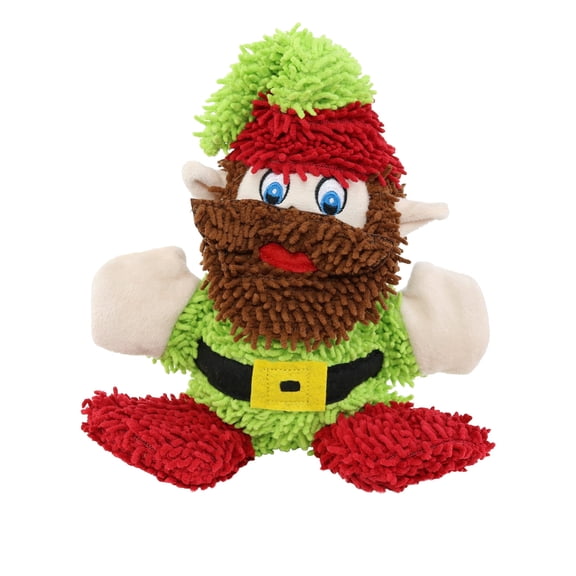 Mighty Microfiber Ball Elf, Christmas Durable Squeaky Dog Toy