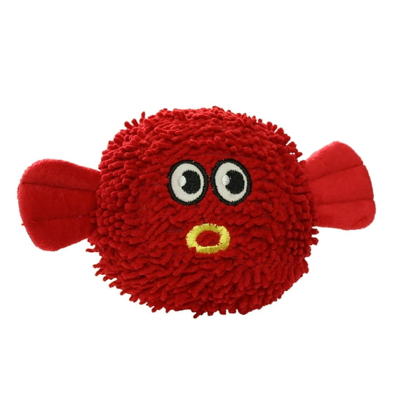 Mighty Microfiber Ball Med Blowfish Durable Plush Squeaky Dog Toy