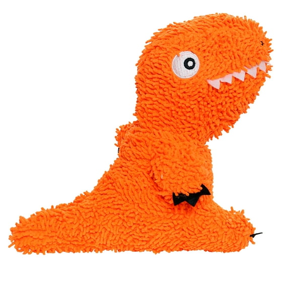 Mighty Microfiber Ball Med T-Rex Durable Plush Squeaky Dog Toy