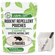 Mighty Mint Rodent Repellent/Deterrent Pouches, Peppermint, Cinnamon & Castor Oil, 5 CT