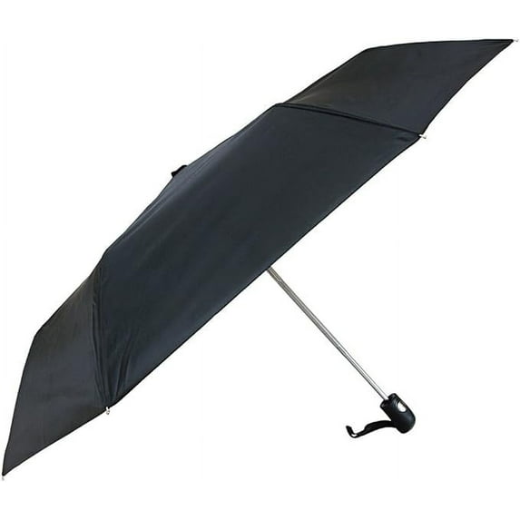 The Mighty Mite 42 inch Compact Vented Windproof Automatic Open-Close Travel Umbrella for Rain, Wind and Sun Small Strong Lightweight Mini Folding Portable Umbrella for Men & Women, Black