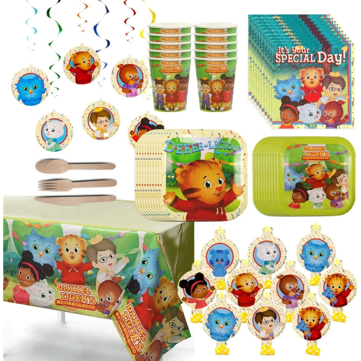Mighty Mojo Daniel Tiger's Neighborhood Party-In-A-Box Supply Set. 102 Count