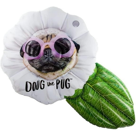 Mighty Mojo Doug The Pug Inflatable Pool Float Lounger Summer Beach Raft