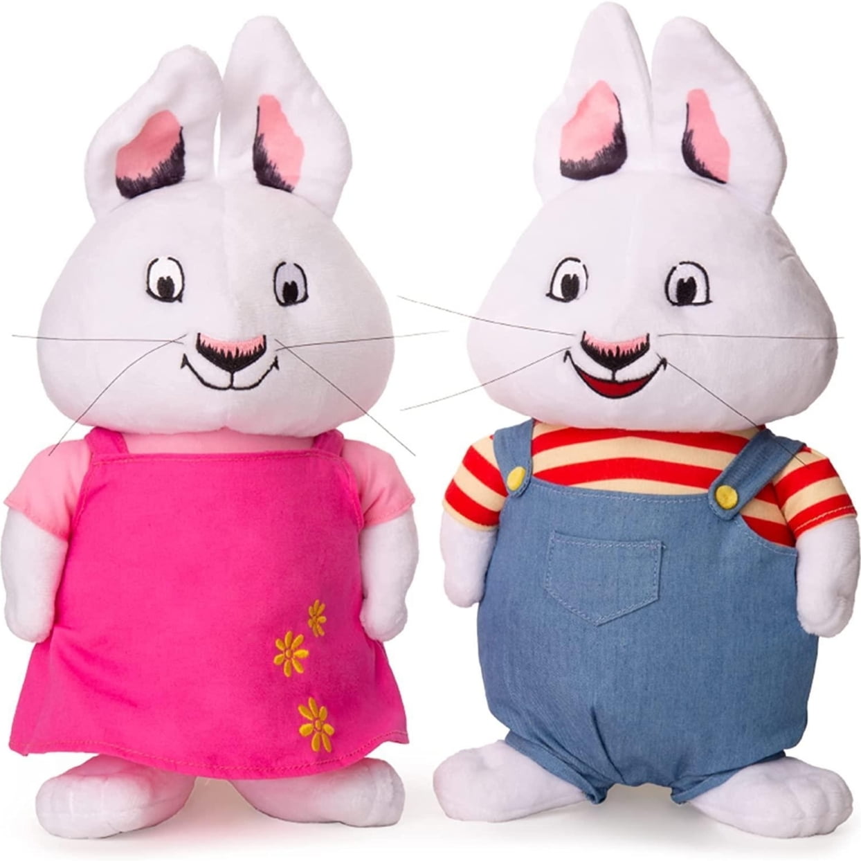 Mighty Mojo Max and Ruby White Bunny Plush Doll Set Kids TV Show Toy