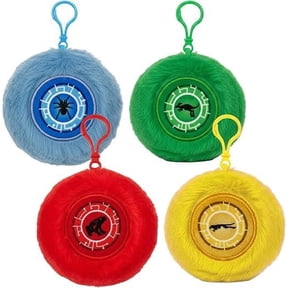 Mighty Mojo Wild Kratts Power Disc Plush Keychain Rings 4-Pack | Soft Collectible Clip-On, Backpack Zipper Charm, Cute Collectible Accessory Gift for Boys & Girls