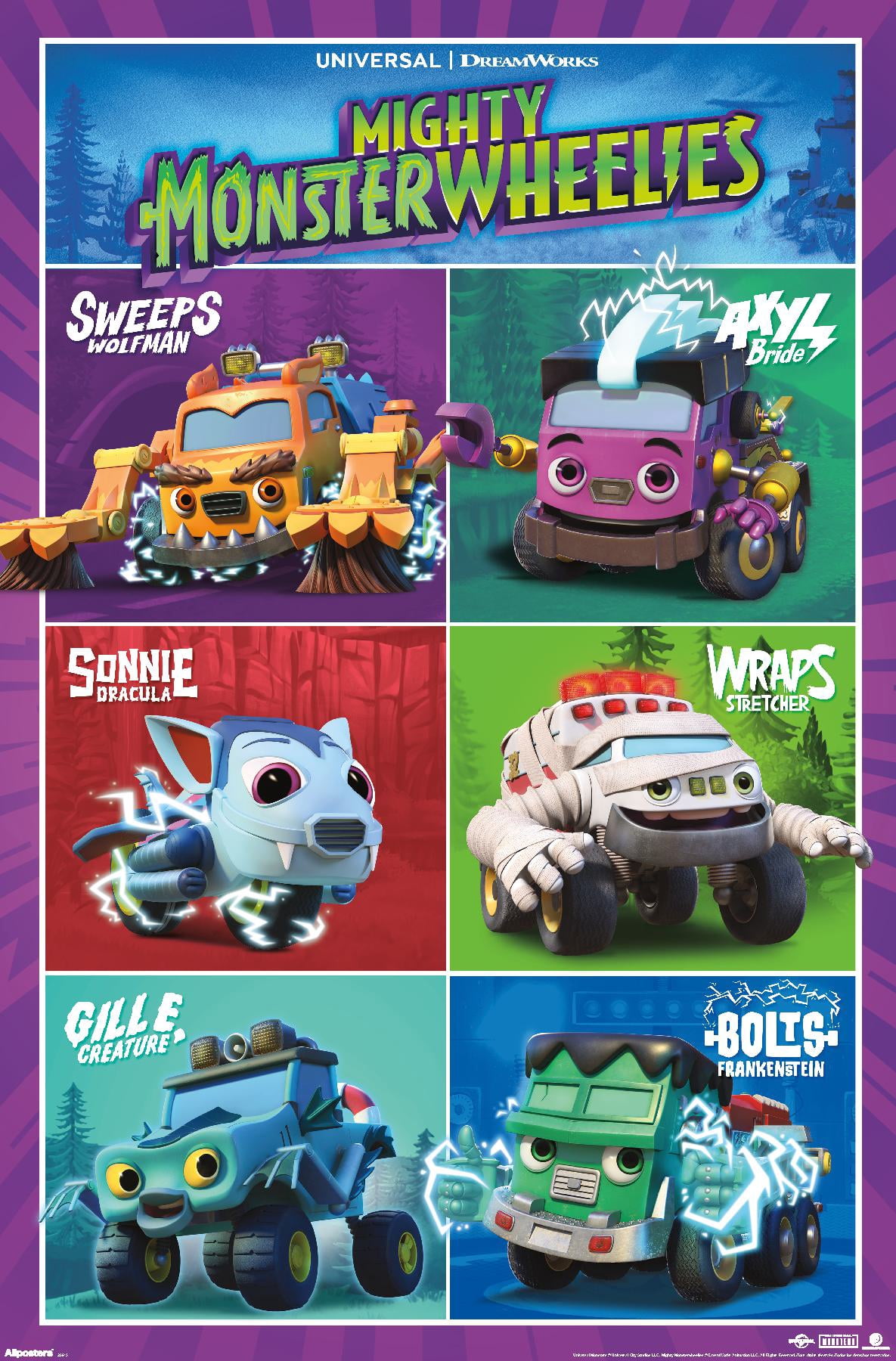 Wheelies Toy Rip Mighty Monster Wheelies (2024) - Grid Wall Poster, 14.725