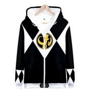 CAOONEEMMA Mighty Morphin Power Rangers 3D Print Zipper Hoodie Cosplay Zipper Sweatshirt TV Series Clothes