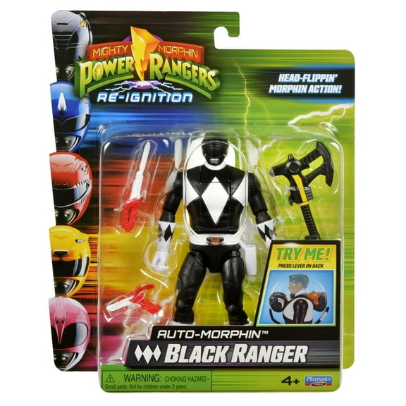 Mighty Morphin Power Rangers BLACK RANGER Auto-Morphin Action Figure