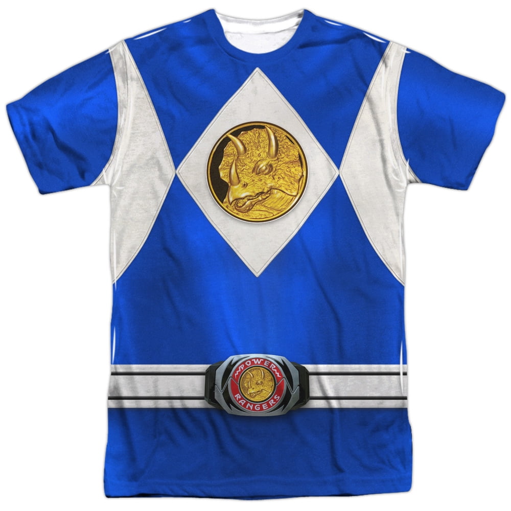 Mighty Morphin Power Rangers Blue Ranger Emblem (Front Back Print) Mens ...