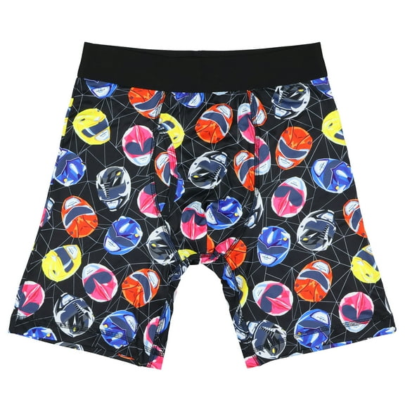 Mighty Morphin Power Rangers Boxer Briefs Men's All-Over Helmet Print Tight Fit Underwear