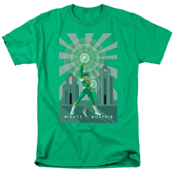 Mighty Morphin Power Rangers Green Ranger Deco Mens Short Sleeve Shirt