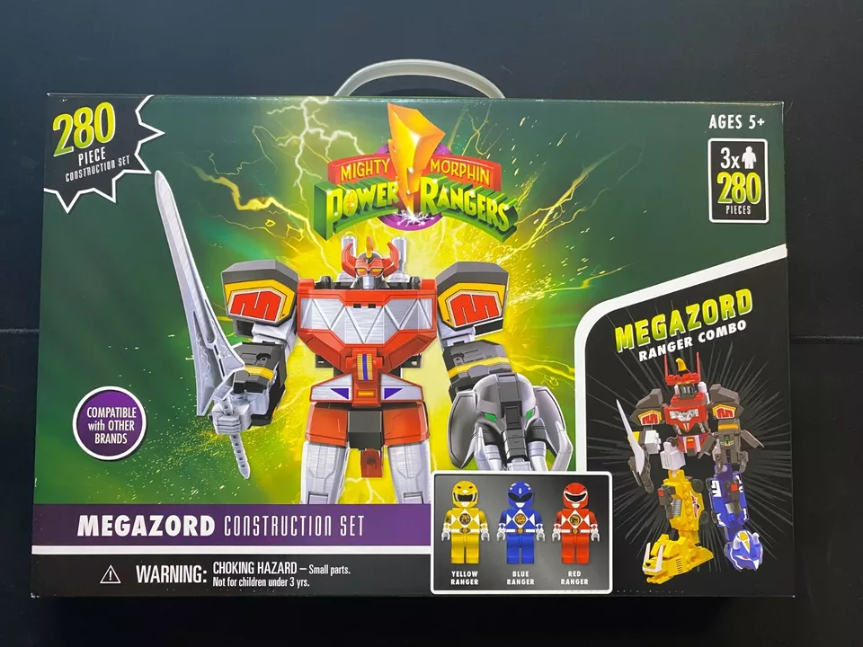 Mighty Morphin Power Rangers MEGAZORD Construction Set 280 Pcs 3 Mini Figs NEW