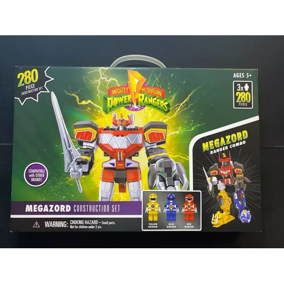 Mighty Morphin Power Rangers MEGAZORD Construction Set 280 Pcs 3 Mini Figs NEW